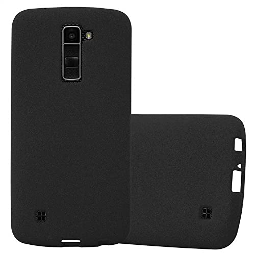 Cadorabo Case Compatible with LG K10 2016 in Frost Black - Shockproof and Scratch Resistant TPU Silicone Cover - Ultra Slim Protective Gel Shell Bumper Back Skin