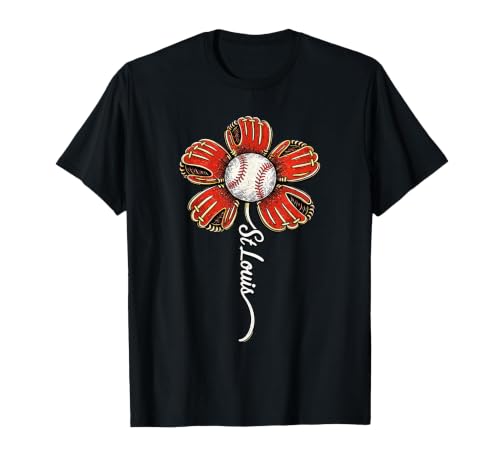 St Louis Flower for Men Women Boys Girls Kids T-Shirt, Men, Black, 3X-Large