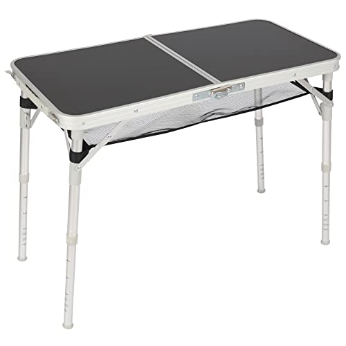 Redcamp Folding Table Adjustable Height With Storage Organizer, Lightweight Portable Camping Table For Picnic Cooking Outdoor Indoor, Grey 31.5"X15.8" #TOP13
