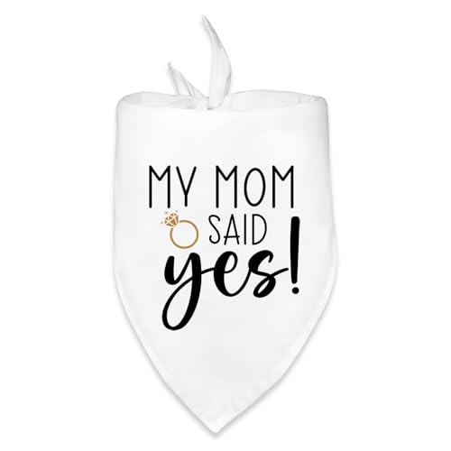 Dog Wedding Engagement Bandana Apparel & Accessories Pet Bandana Scarf Photo Prop My MOM Said yes! Wedding Outfit Funny Engagement Party Decorations Gifts