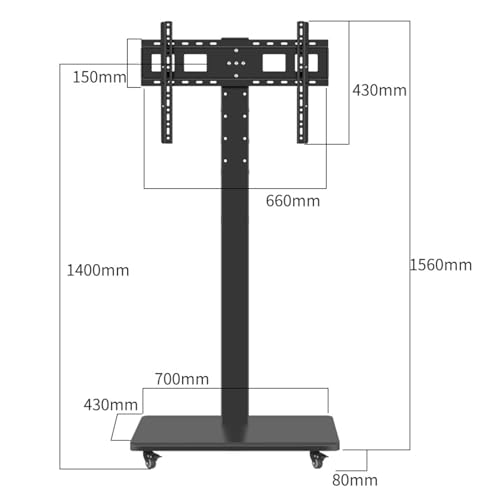 Soporte de TV portátil de piso con ruedas para TVs 32-65" miniatura 2