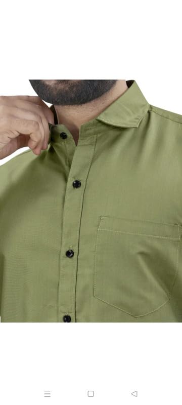Image of Mens Solid Slim Fit Shirt | Formal Shirts | Men Office Wear | Formal Shirts for Men Office Wear Branded 102-Plain Shirt