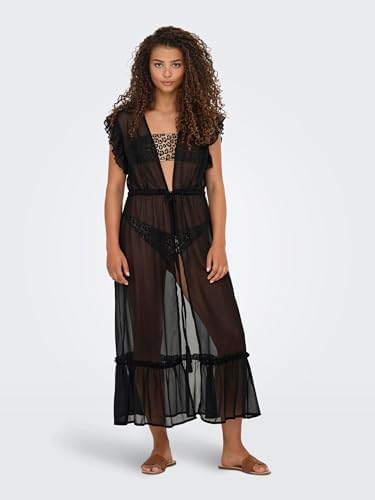 ONLY Kadın Uzun Elbise ONLLILJA LIFE BEACH DRESS Siyah L/XL - Görsel 5