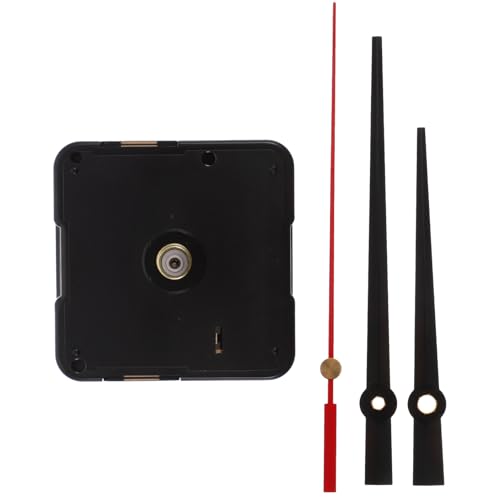 ledmomo 簡約デザイン掛け時計ムーブメントキット 黒赤プラスチック製 静音壁時計交換用機構部品 修理 自作対応