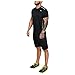 Xmiral T-Shirt Top Camicetta Camicie Pantaloncini Pantaloni Set Uomo Estate Graduale Traspirante Quick-Dry Sport all'Aria Aperta Training Set da Calcio ( 3XL,3nero )