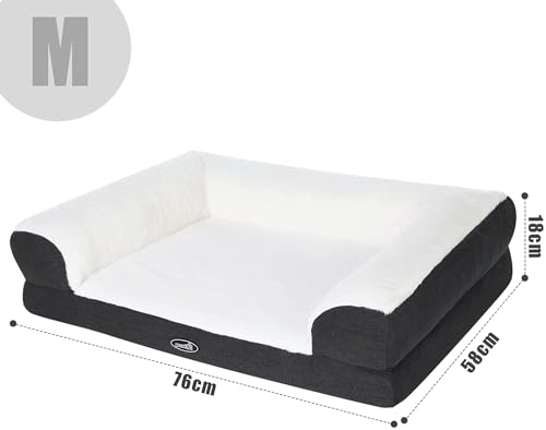 Pecute Cama Ortopédica para Perros, Sofá Lavable y Antideslizante con Colchón de Espuma de Memoria en Forma de Huevo