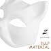 15Pcs Diy Blank Cat Face Masks, Paintable Pulp Masquerade Masks for Halloween, Party Decorations, Cosplay, and Craft Activities