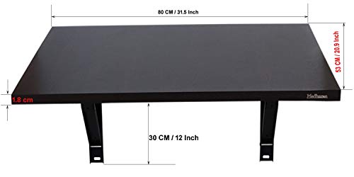 Image of Madhuran Engineered Wood Wall Mounted Folding Study Table (80X53 CM, Matte Wenge)