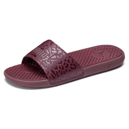 PUMA Womens Cool Cat Matte Leopard Logo Slide Casual Sandals Casual - Purple2