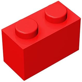 Classic Building Brick 1x2, 100 Piece Bulk Brick Block, Compatible with Parts and Pieces 3004, Creative Play Set - 100% Compatible with All Major Brick Brands(Colour:Red)