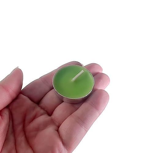Kit 10 Mini Vela Rechaud Parafina C/Suporte Tea Light Decorativa (Verde)