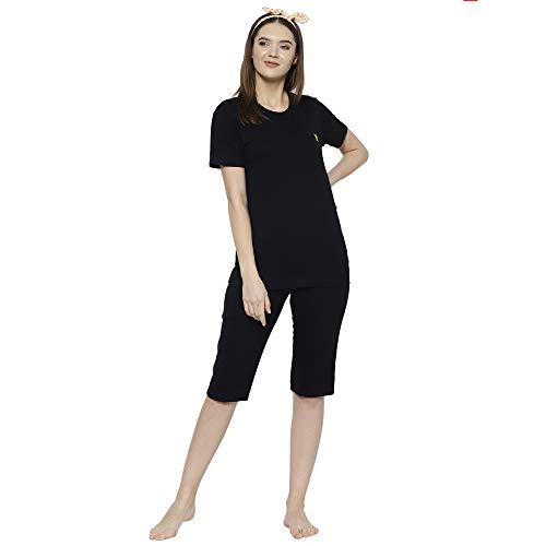 Image of Mack Jonney Regular Fit Cotton Blend Women's Capris Set Night Suits (Pack of 2-MACK633577)