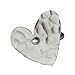 Agatha Ruiz de la Prada Sterling Silver Hammered Heart with White Zircon Adjustable Open Ring 1.14 x 1 inches