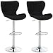 HOMCOM Lot de 2 Tabouret de Bar Design Contemporain Hauteur d'assise réglable 59-81 cm pivotant 360° Lin Noir