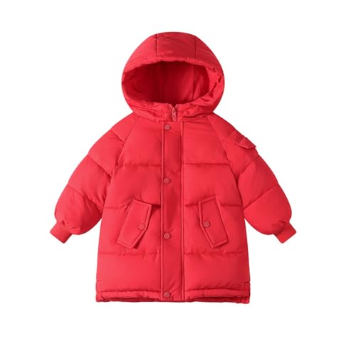 Boy's Girl's Mid Jacket Snap Buttons Zip Quilted Hooded Light Puffer Jacket Warmth Soft Comfy Kids Winter Parka Coat