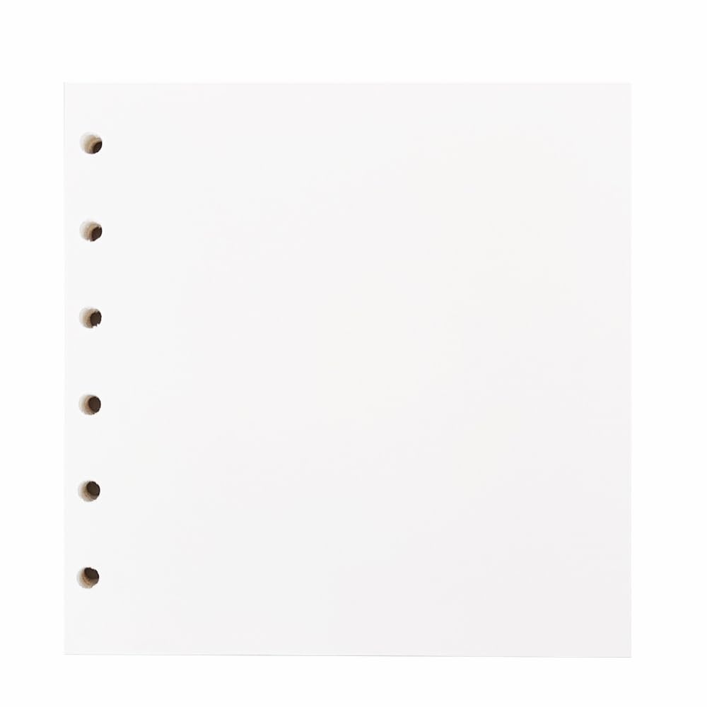 Square Blank 80 PCS Six Hole Replacement Core, PVC 6-Hole Loose Leaf, Refillable Design, Waterproof and Dustproof, for Students, Meeting Notebook Folder