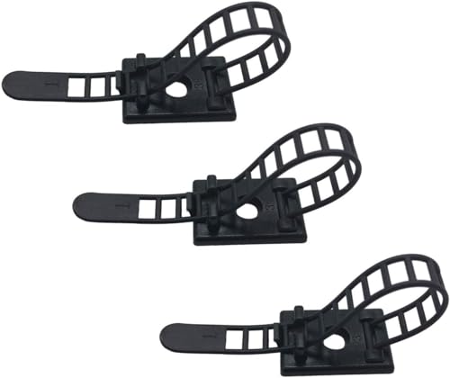 100PCS Adhesive Cable Ties Cable Clips, Self-adhesive Nylon Cable Straps, Adhesive Cable Management Clips for Wire Management (Black-Adhesive Cable Ties) miniatura 1