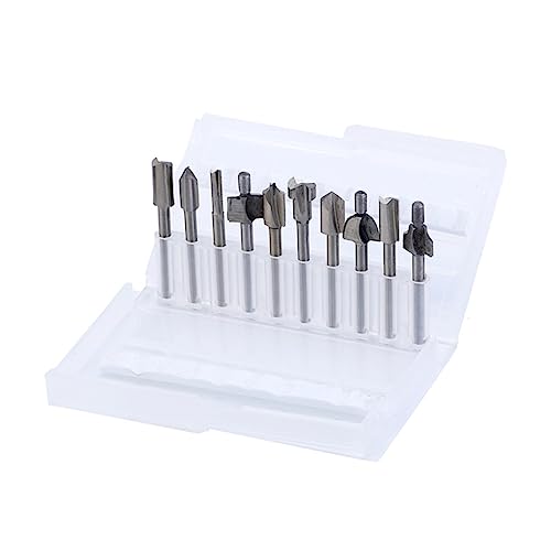 NUOBESTY High Speed Router Bit Set Woodworking Milling Trimmer Wood Trimming Bits Set for Router Planing Straight Cutting