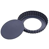 Mooisco 7 Inch Tart Pan Fluted Fruit Pie Pans with Removable Base Nonstick Coating Tarts Molds for Baking Supply For Pizza Tartlet Cake Quiche