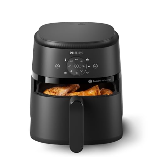 Philips Airfryer Série 2000 - Air Fryer 4.2L, 13 modes de cuisson, technologie RapidAir, jusqu'à 90% de matières grasses en moins, fenêtre de cuisson, écran tactile, Noir (NA229/00)