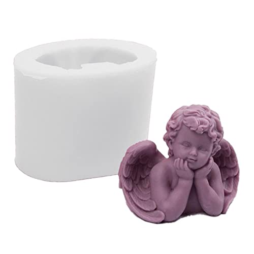3D-Engelform, Amor-Kerzenform, Kerzenform for engelförmige Seife, Kuchen, Schokolade, Gips, Aromatherapie, Stick, Ton, Zement (Color : C) Cover