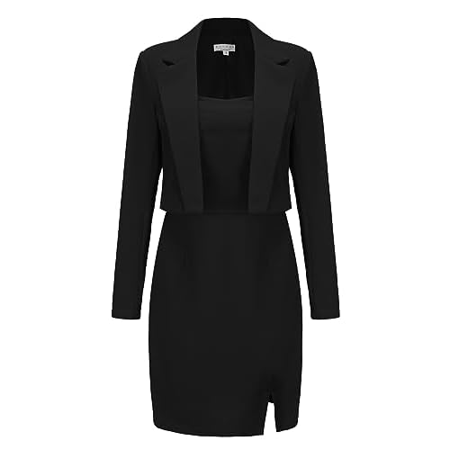 EXLURA Women’s Professional Business Lightweight Blazer Dress Suit Sets 2 Piece Work Office Fashion Outfits