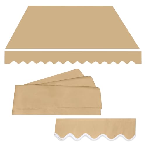 Waterproof Retractable Canopy Cover – 8ft to 20ft Adjustable Outdoor Sun Shelter for Patios, 20x13ft Sand Fabric, UV Protection & Easy Installation