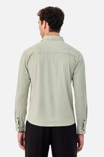 Image of SNITCH Men Casual & Semi-Formal Shirt | Regular Fit Full Sleeve Point Collar Solid Design | Premium Nylon Blend Breathable & Stretchable Fabric for All Day Comfort