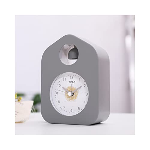 Reloj despertador de campana de metal vintage, mesa de noche, silencioso, para niños, hogar, dormitorios, viajes, escuela, color gris Cover