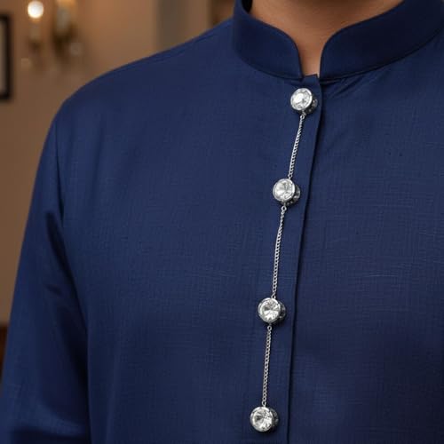 Botones Tradicionales para Kurta con Piedras y Cadena miniatura 5
