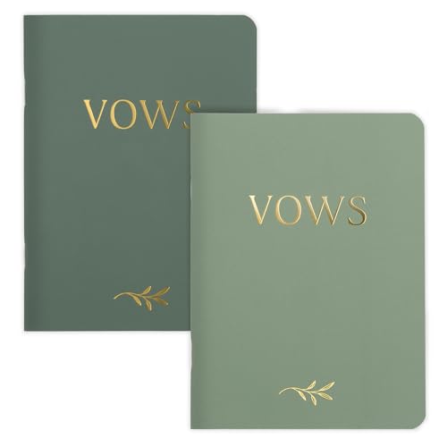 Image of ZICOTO Elegant Vow Books With Gold Foil Lettering For Your Wedding - Perfectly Sized Vow Books With Plenty Of Pages To Write Whatever is on Your Heart - A Beautiful Addition For The Wedding Day