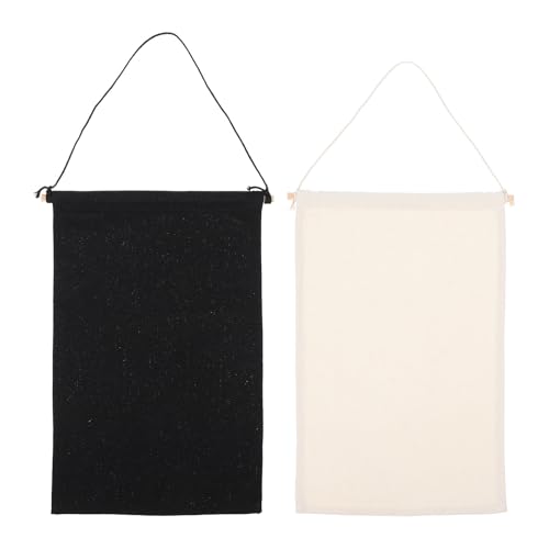 Uonlytech 2 piezas Organizador de Broches de Algodón y Lona Exhibidor Colgante de Banderas para Pins Soporte Mural Decorativo para Joyería y Accesorios Negro y Beige