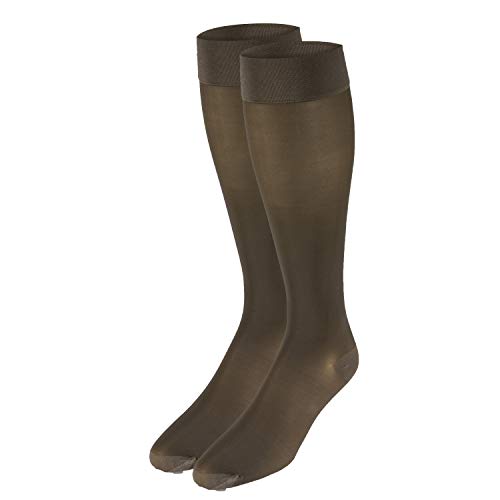 Image of Truform Sheer Compression Stockings, 20-30 mmHg, Women's Knee High Length, 30 Denier, Taupe, Small