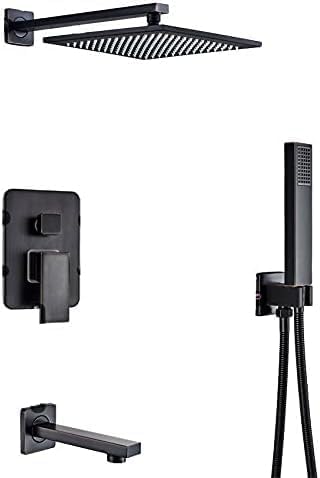 Robinet de Douche en Laiton Massif Bronze Noir Colonne de Douche Effet Pluie Haute Qualité