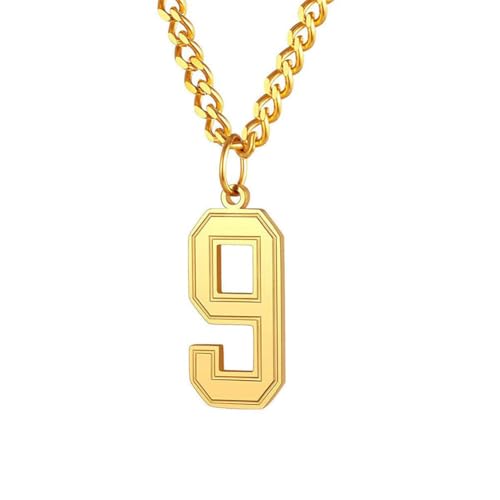 [OAKKY] �i���o�[�l�b�N���X�p �����Y�����ă��f�B�[�X �V���o�[�E�u���b�N�E�S�[���h���b�L 0-9 �f�W�^�� 5 �y���_���g�`���[���`�F�[�� �X�e�����X�| �p�[�\�i���C�Y���ꂽ�V���v���ő@�ׂȃX�e�[�g�����g�W���G���[ �S�[���h�i���o�[ 9