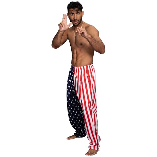 Costume Agent Usa American Flag Pajamas Pants Patriotic Stars And Stripes Lounge Halloween Costume Cosplay thumb #2