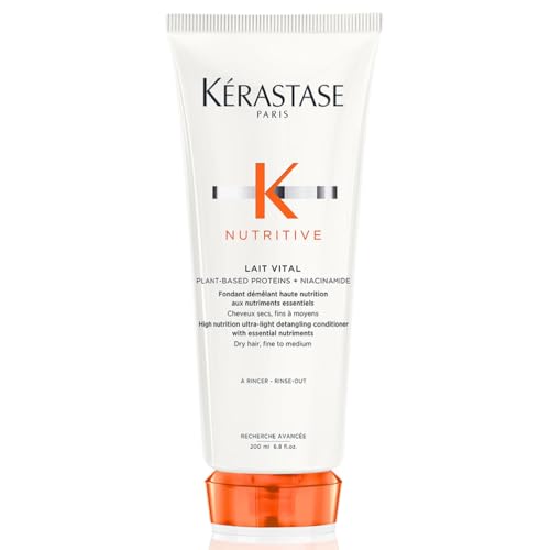 Kérastase Nutritive, High Nutrition Ultra-Light Conditioner for Fine to Medium Dry Hair with Niacinamide, Lait Vital, 200 ml