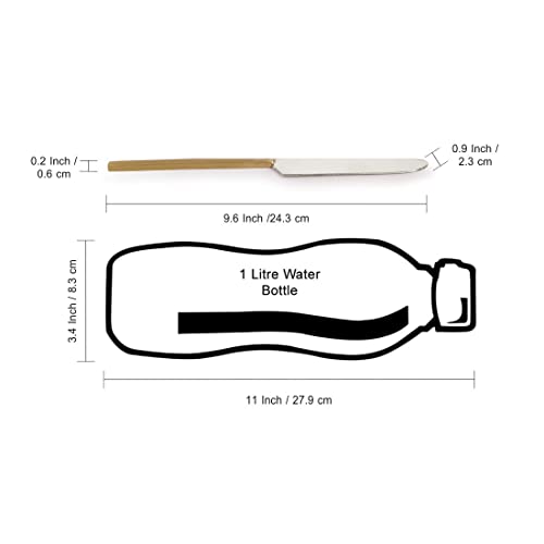 Image of ExclusiveLane 'Grand Enigma' Stainless Steel & Brass Handcrafted Butter Knife Spreader for Dining Table (Silver & Bronze, 6 Pieces), (L x W x H) = (9.6 x 0.9 x 0.2) Inch, (EL-005-1325)