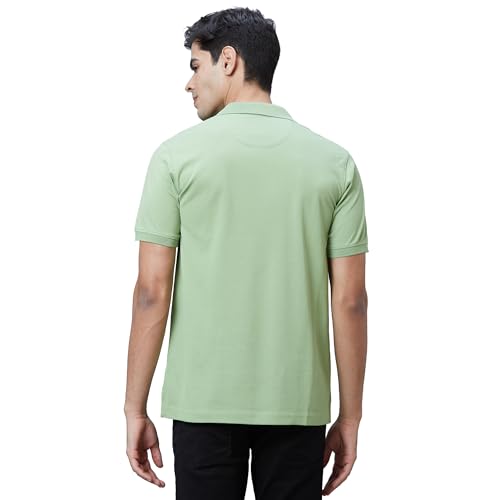Image of Park Avenue Slim Fit Pure Cotton Print Pattern Polo Neck Casual T-Shirt