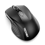 TECKNET Kabellose Maus,2600 Bluetooth Mouse,Wireless Mäuse mit 5 Verstellbare DPI Level,Ergonomische Funkmaus Kompatibel mit PC, Laptop, Mac - Schwarz
