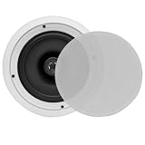 8'' 2-Way Midbass Woofer Speakers - Pair In-Wall/In-Ceiling Woofer Speaker System 1'' High-Temperature Voice Coil Flush Mount Design w/50Hz - 20kHz Frequency Response 250 Watts Peak - Pyle PDIC81RD