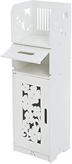 [80x30x25cm LARGE] Waterproof Bathroom Cabinets White Storage Unit Floor Tall Cupboard Organizer Decorative Furniture for Living Room Bedroom Kitchen Hallway Free Standing Storage Shelf-With Screws