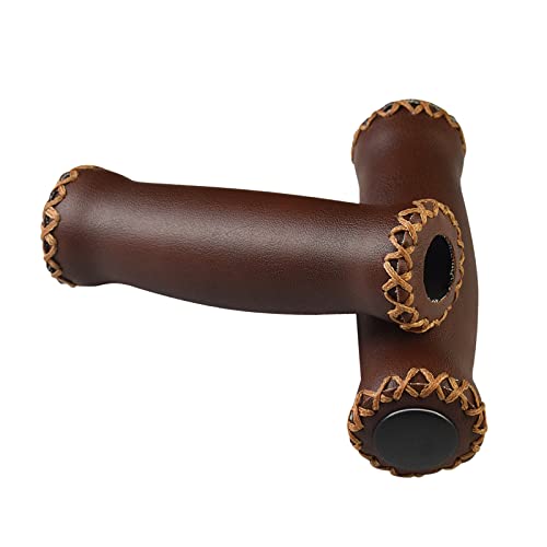 Solodrive Bike Handlebar Grips, Vinyl Leather Grips, Hand-Stitched Beach Cruiser Bike Grips, Fits Most 22.2Mm (7/8") Bicycle Handlebar (Deep Brown) #TOP1