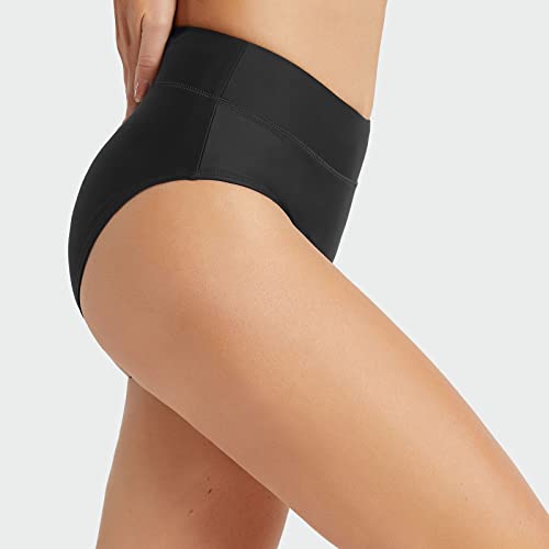 Baleaf Womens Swimwear Bottoms High Waisted Modest Bikini Bottom Full Coverage Bathing Suit Bottom, Large, Black #TOP3