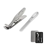 爪切り 足用 厚爪用 爪 ペンチ 湾曲 ステンレス スプラッシュ防止 収納ケース＆爪やすり付属 鋭い切れ味 手足兼用 高齢者向け 高級 人気 男女兼用 あらゆる爪に合う贈り物 (シルバーグレーです)