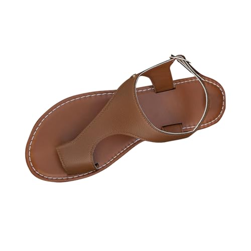 Wyongtao 2025 chaussures hallux valgus pour femme confortable Bout Ouvert chaussure plates de plage sandale Décontracté de bain Chaussures tongs élégante Bohême mules femme cuir Premium