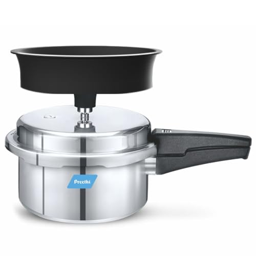 Preethi Aluminium Outer Lid 3 Litres Pressure Cooker with Spill Splash Shield (Induction Base)