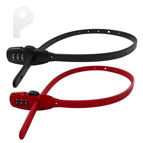MEINUOKA 2 Pack Adjustable Zip Tie Lock with 3-Digit Combination for Helmet
