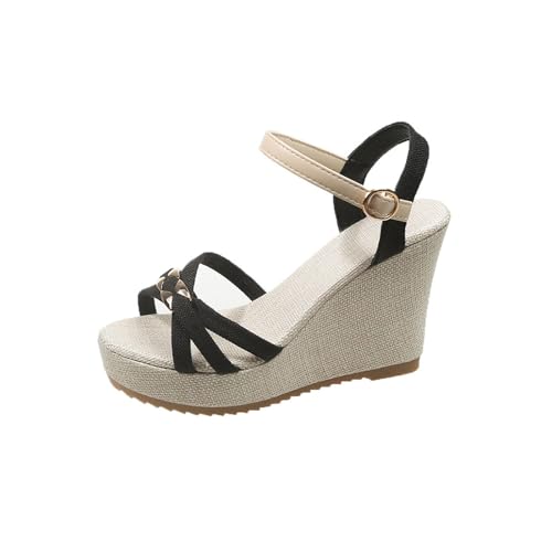 thong sandals for women Womens Sandals Comfortable Wedge Heels Summer Shoes Dressy Casual High Heel Platform Espadrille Wedding Beach Fashion