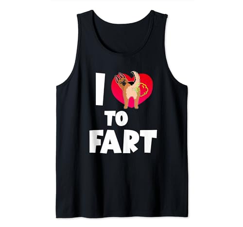 I Love To Fart German Shepherd Dog Funny Puppy Dogs Lovers Canotta
